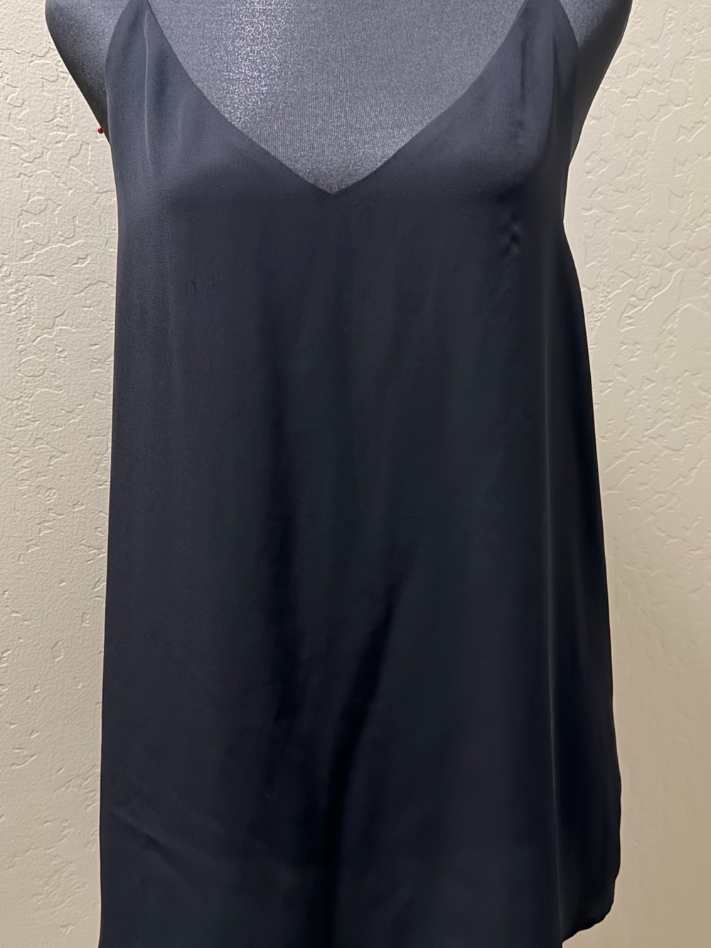 LOFT Black Satin V-Neck Slip Camisole